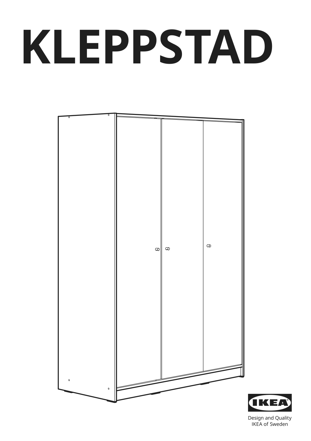 Assembly instructions for IKEA Kleppstad wardrobe with 3 doors white | Page 1 - IKEA KLEPPSTAD wardrobe with 3 doors 004.417.58