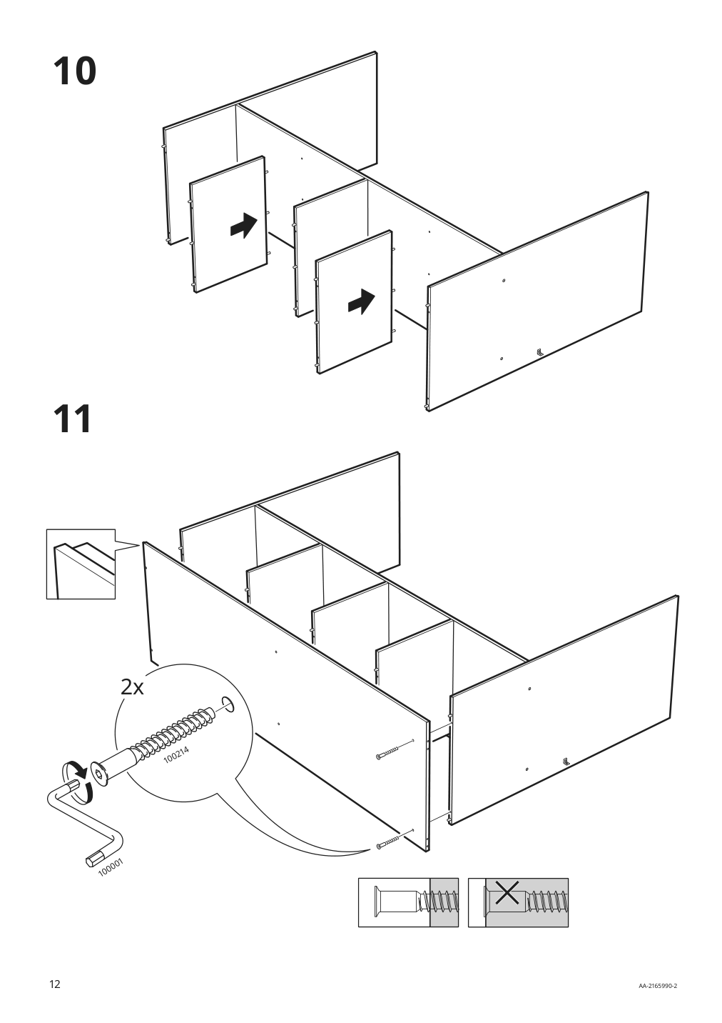 Assembly instructions for IKEA Kleppstad wardrobe with 3 doors white | Page 12 - IKEA KLEPPSTAD wardrobe with 3 doors 004.417.58