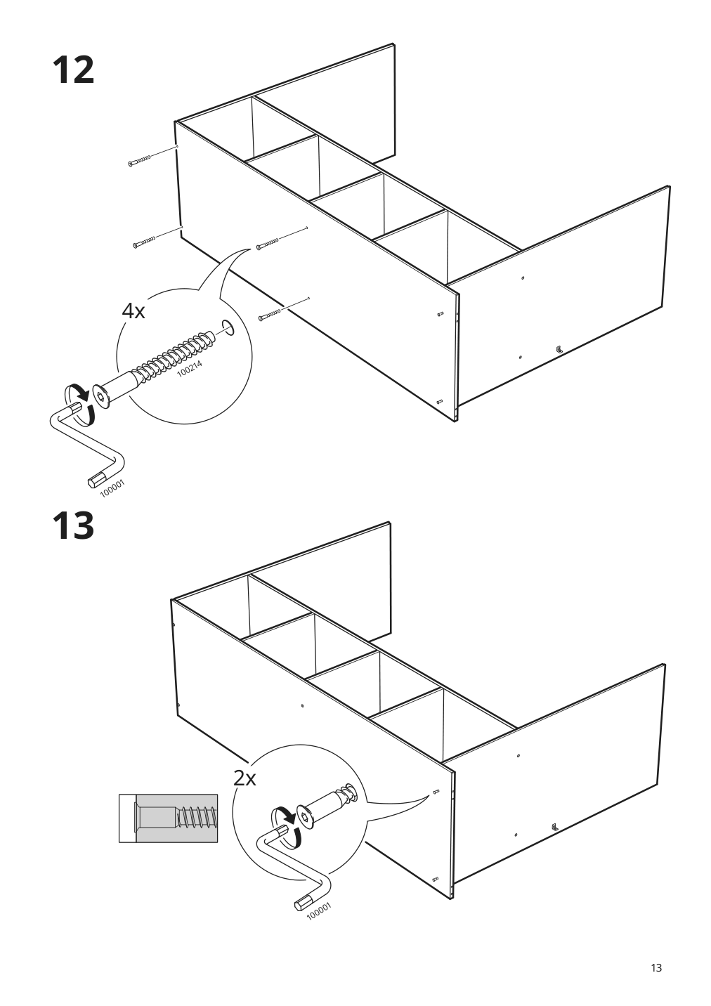 Assembly instructions for IKEA Kleppstad wardrobe with 3 doors white | Page 13 - IKEA KLEPPSTAD wardrobe with 3 doors 004.417.58