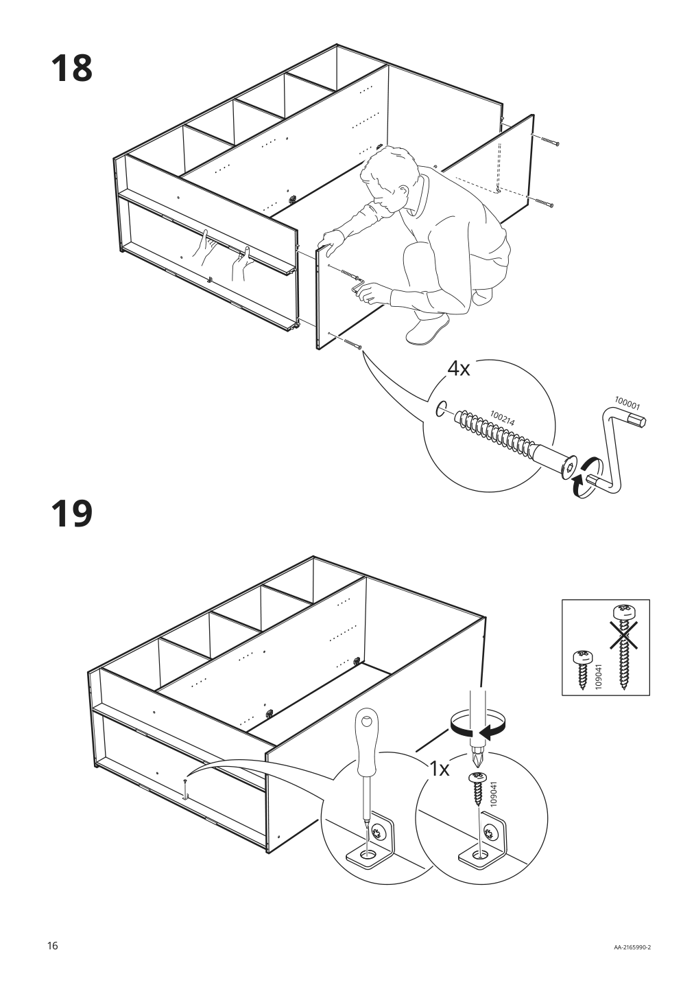 Assembly instructions for IKEA Kleppstad wardrobe with 3 doors white | Page 16 - IKEA KLEPPSTAD wardrobe with 3 doors 004.417.58