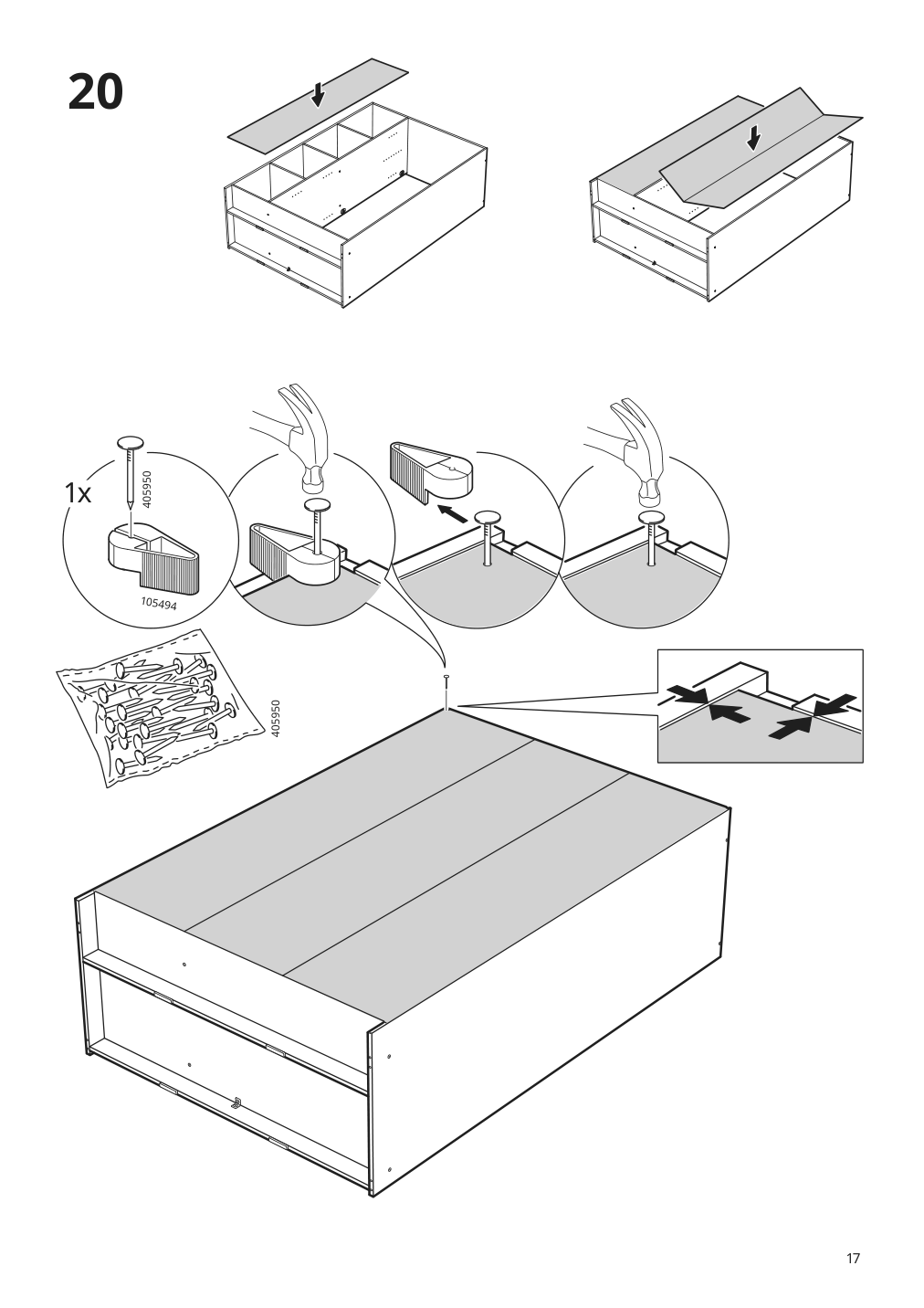 Assembly instructions for IKEA Kleppstad wardrobe with 3 doors white | Page 17 - IKEA KLEPPSTAD wardrobe with 3 doors 004.417.58