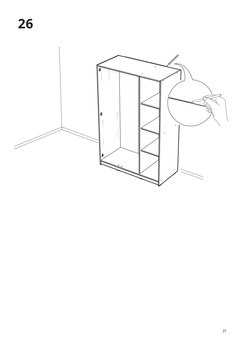 Assembly instructions for IKEA Kleppstad wardrobe with 3 doors white | Page 21 - IKEA KLEPPSTAD wardrobe with 3 doors 004.417.58