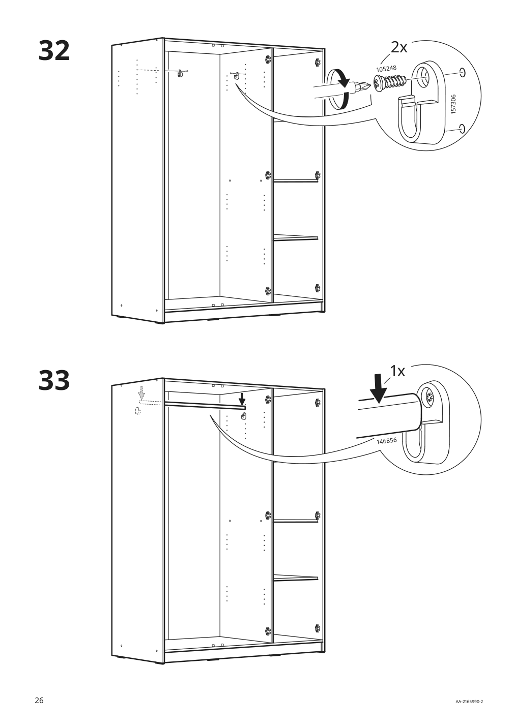 Assembly instructions for IKEA Kleppstad wardrobe with 3 doors white | Page 26 - IKEA KLEPPSTAD wardrobe with 3 doors 004.417.58