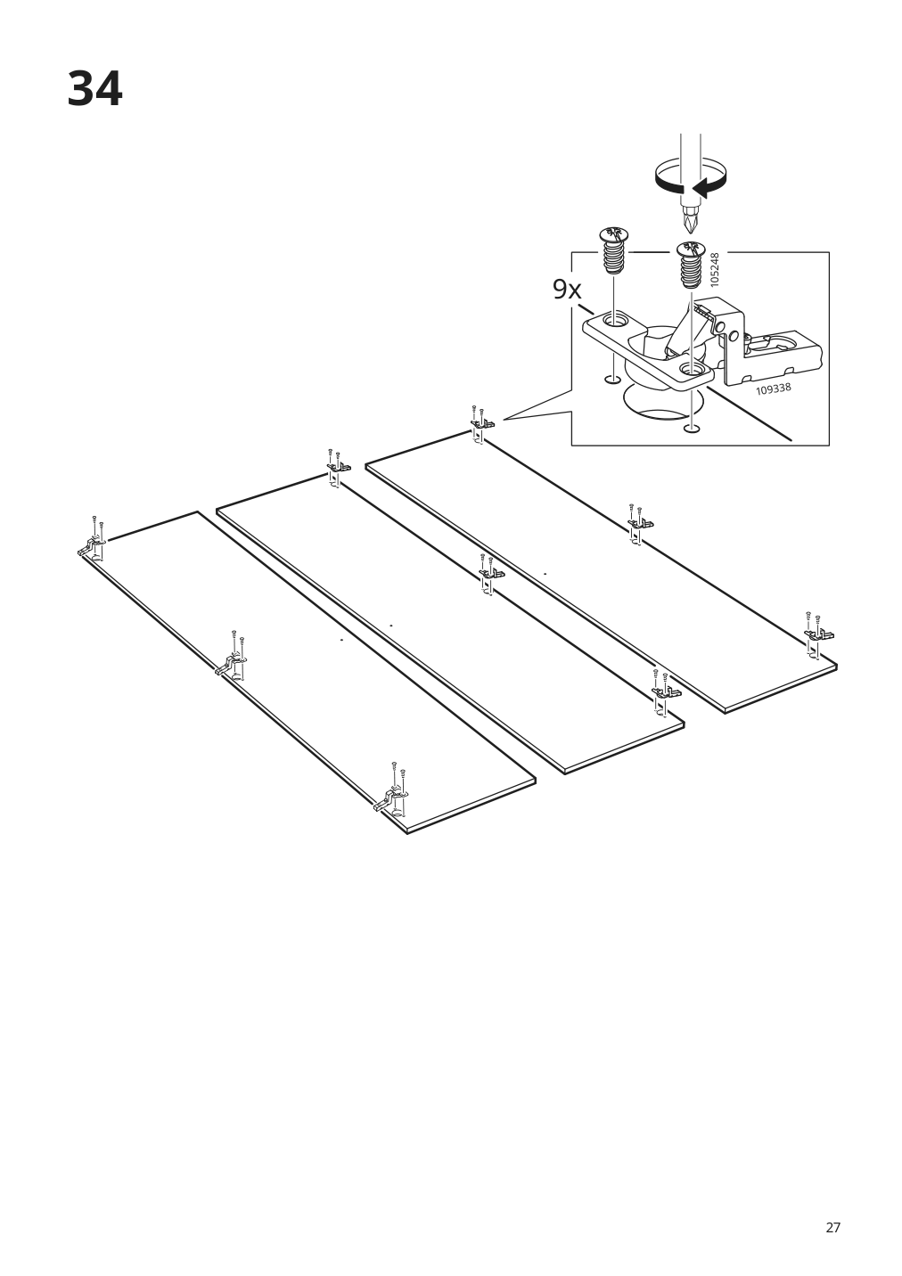 Assembly instructions for IKEA Kleppstad wardrobe with 3 doors white | Page 27 - IKEA KLEPPSTAD wardrobe with 3 doors 004.417.58