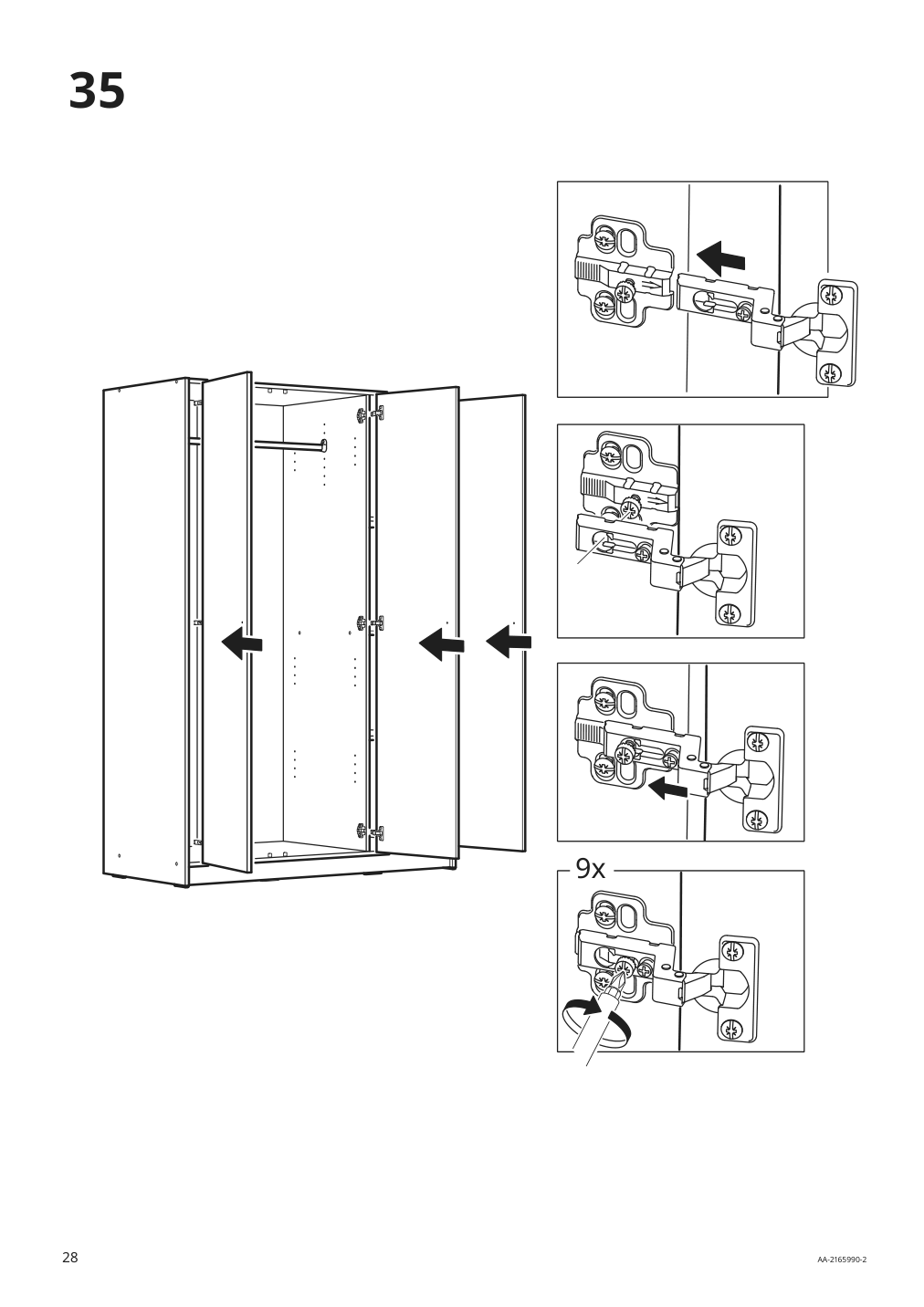 Assembly instructions for IKEA Kleppstad wardrobe with 3 doors white | Page 28 - IKEA KLEPPSTAD wardrobe with 3 doors 004.417.58