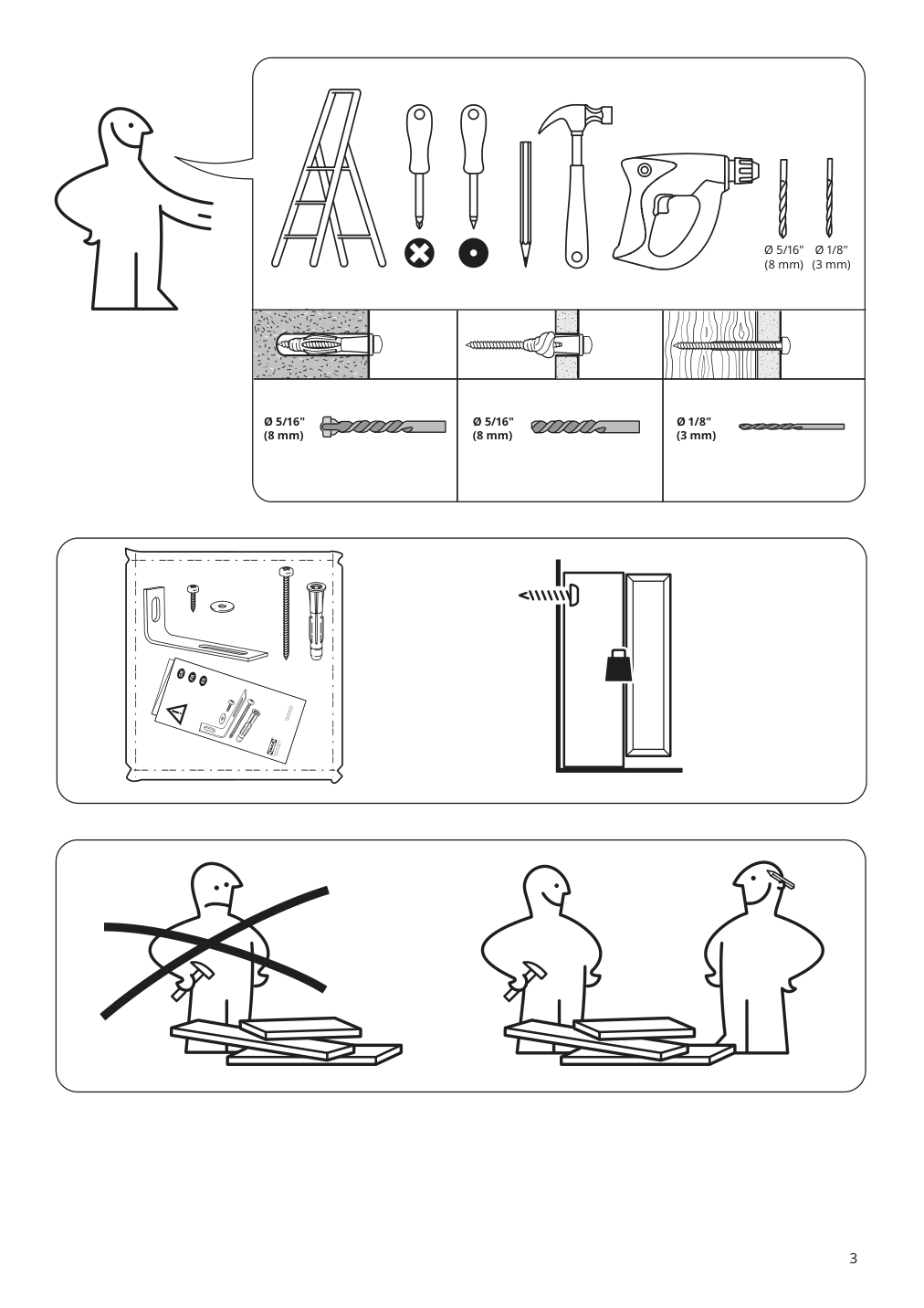 Assembly instructions for IKEA Kleppstad wardrobe with 3 doors white | Page 3 - IKEA KLEPPSTAD wardrobe with 3 doors 004.417.58