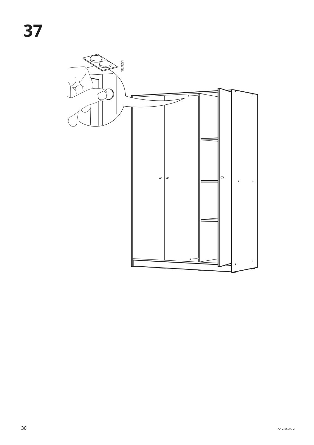 Assembly instructions for IKEA Kleppstad wardrobe with 3 doors white | Page 30 - IKEA KLEPPSTAD wardrobe with 3 doors 004.417.58