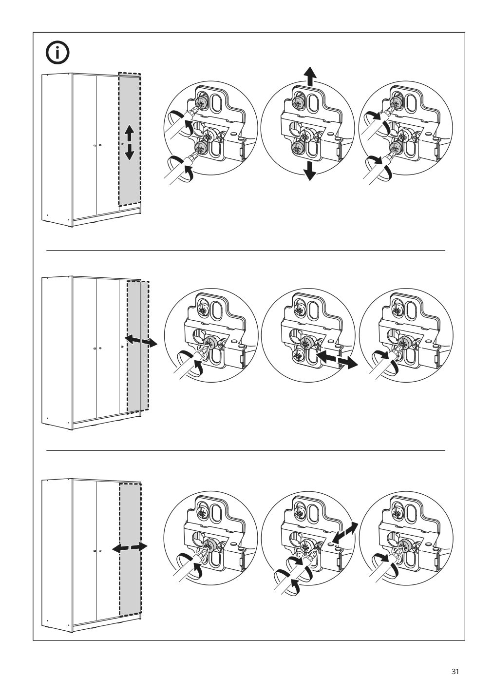 Assembly instructions for IKEA Kleppstad wardrobe with 3 doors white | Page 31 - IKEA KLEPPSTAD wardrobe with 3 doors 004.417.58