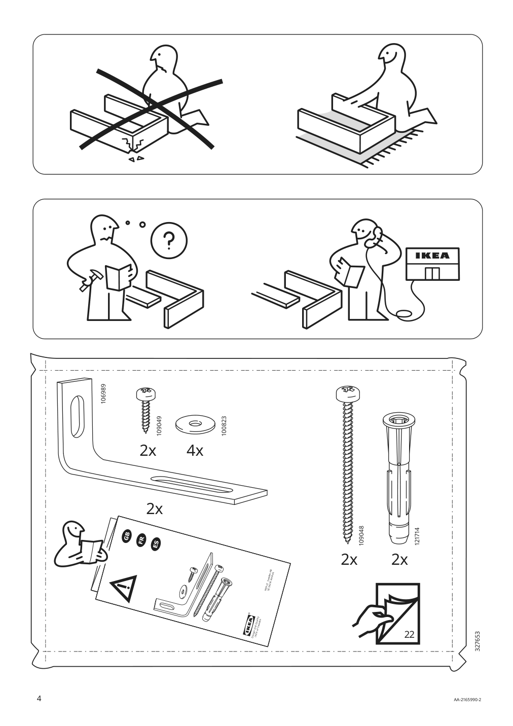 Assembly instructions for IKEA Kleppstad wardrobe with 3 doors white | Page 4 - IKEA KLEPPSTAD wardrobe with 3 doors 004.417.58