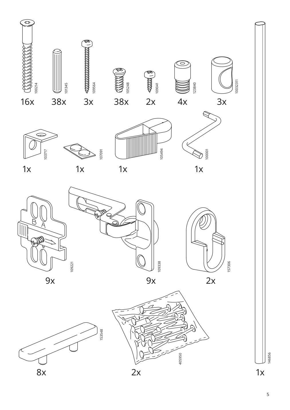 Assembly instructions for IKEA Kleppstad wardrobe with 3 doors white | Page 5 - IKEA KLEPPSTAD wardrobe with 3 doors 004.417.58