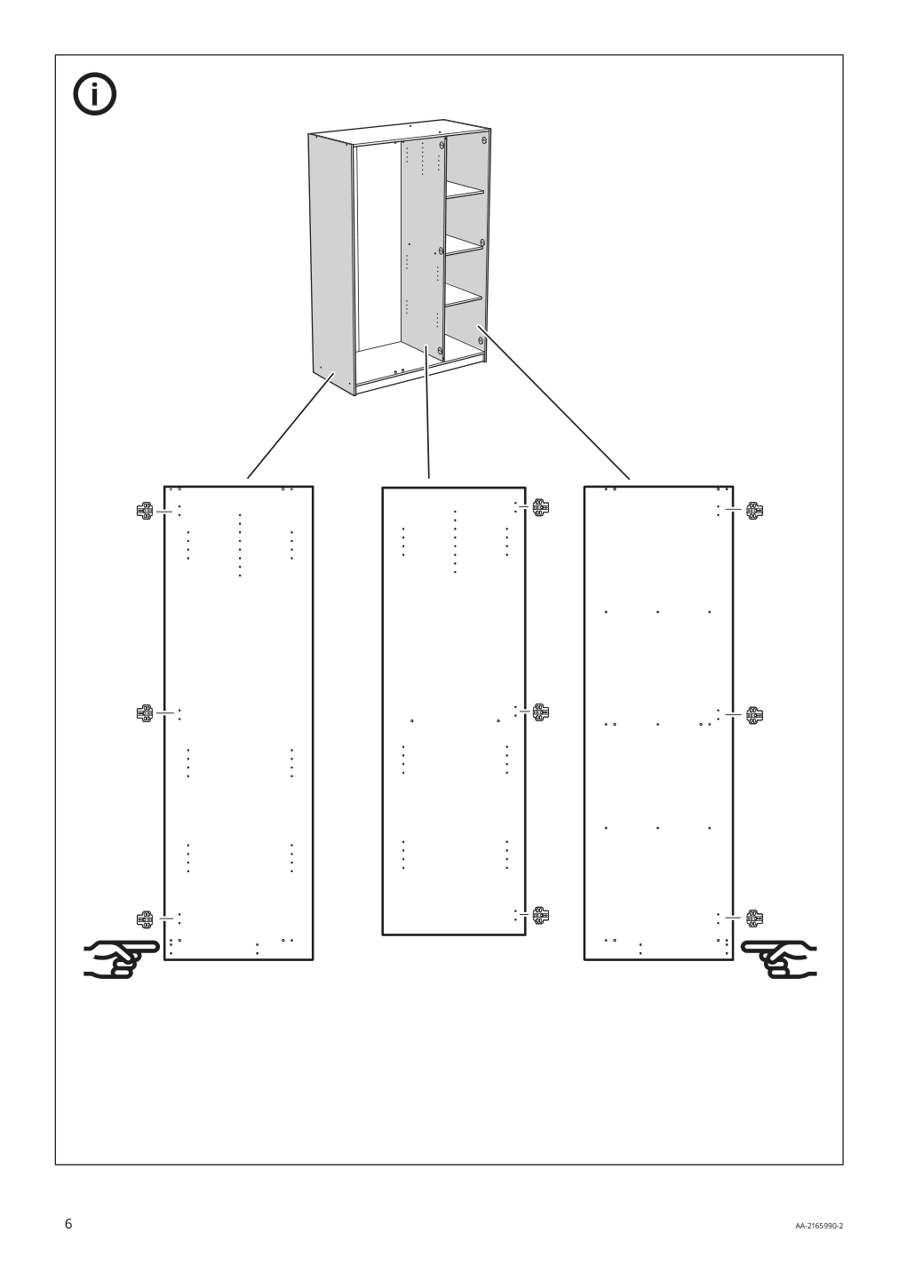 Assembly instructions for IKEA Kleppstad wardrobe with 3 doors white | Page 6 - IKEA KLEPPSTAD wardrobe with 3 doors 004.417.58