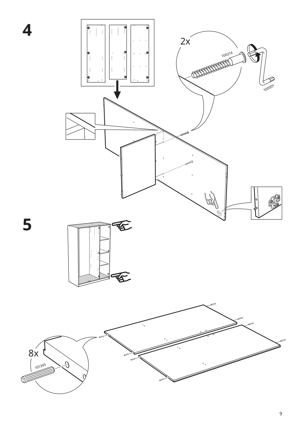 Assembly instructions for IKEA Kleppstad wardrobe with 3 doors white | Page 9 - IKEA KLEPPSTAD wardrobe with 3 doors 004.417.58