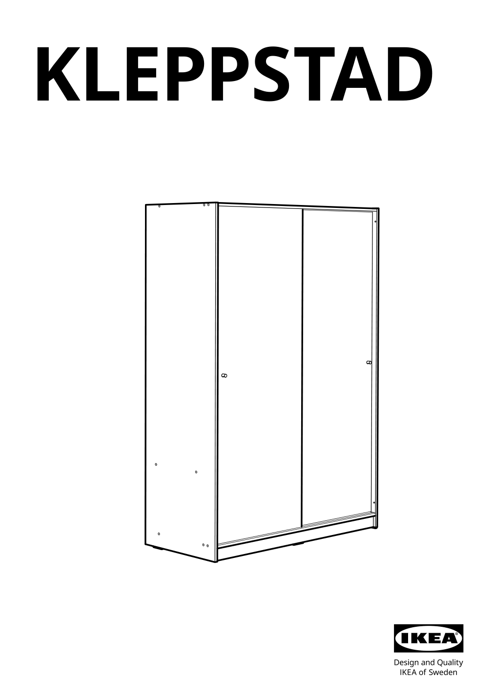 Assembly instructions for IKEA Kleppstad wardrobe with sliding doors white | Page 1 - IKEA KLEPPSTAD wardrobe with sliding doors 904.372.38