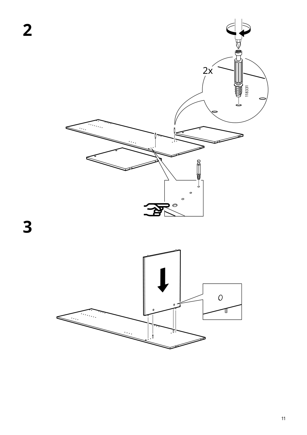 Assembly instructions for IKEA Kleppstad wardrobe with sliding doors white | Page 11 - IKEA KLEPPSTAD wardrobe with sliding doors 904.372.38