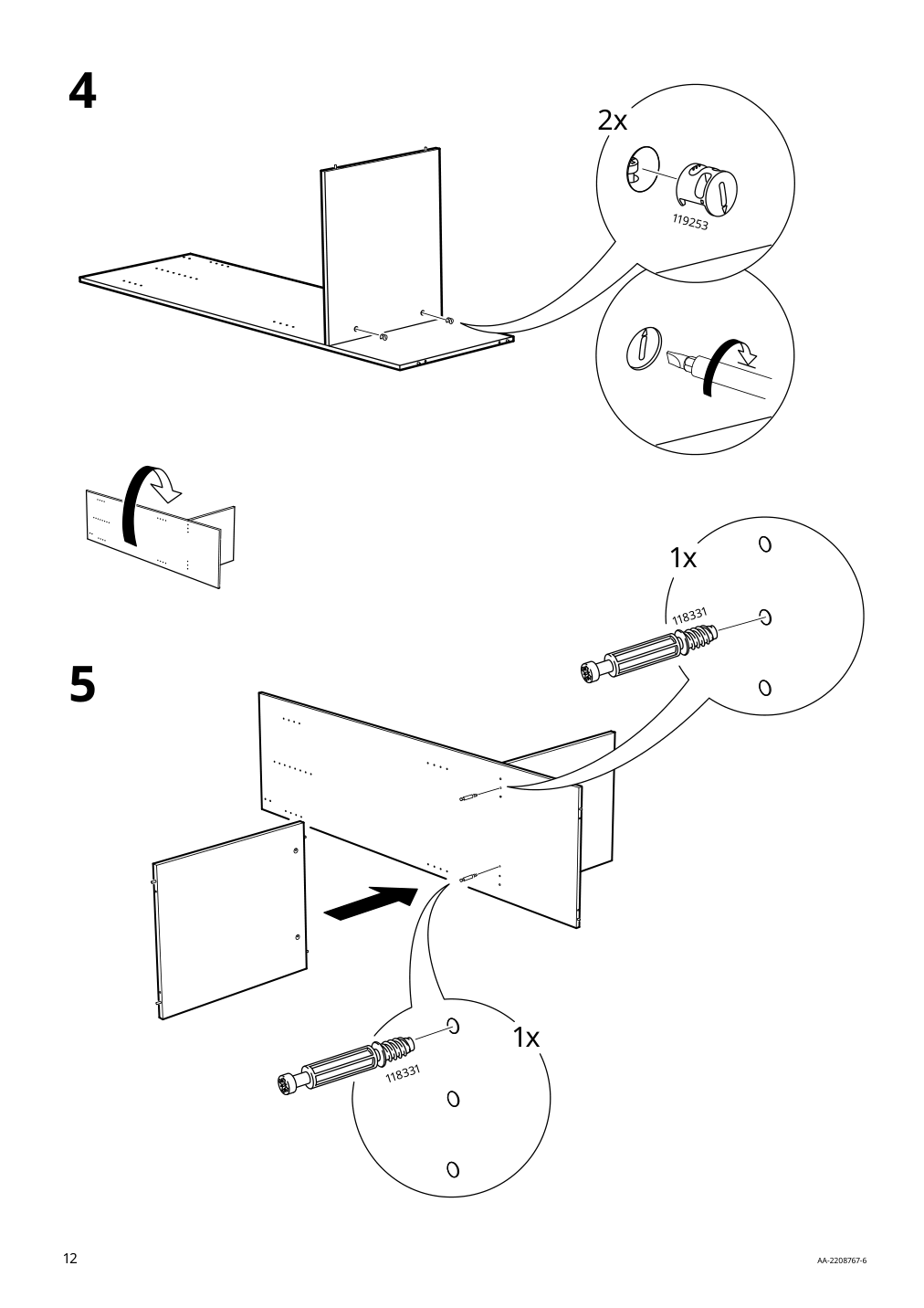 Assembly instructions for IKEA Kleppstad wardrobe with sliding doors white | Page 12 - IKEA KLEPPSTAD wardrobe with sliding doors 904.372.38