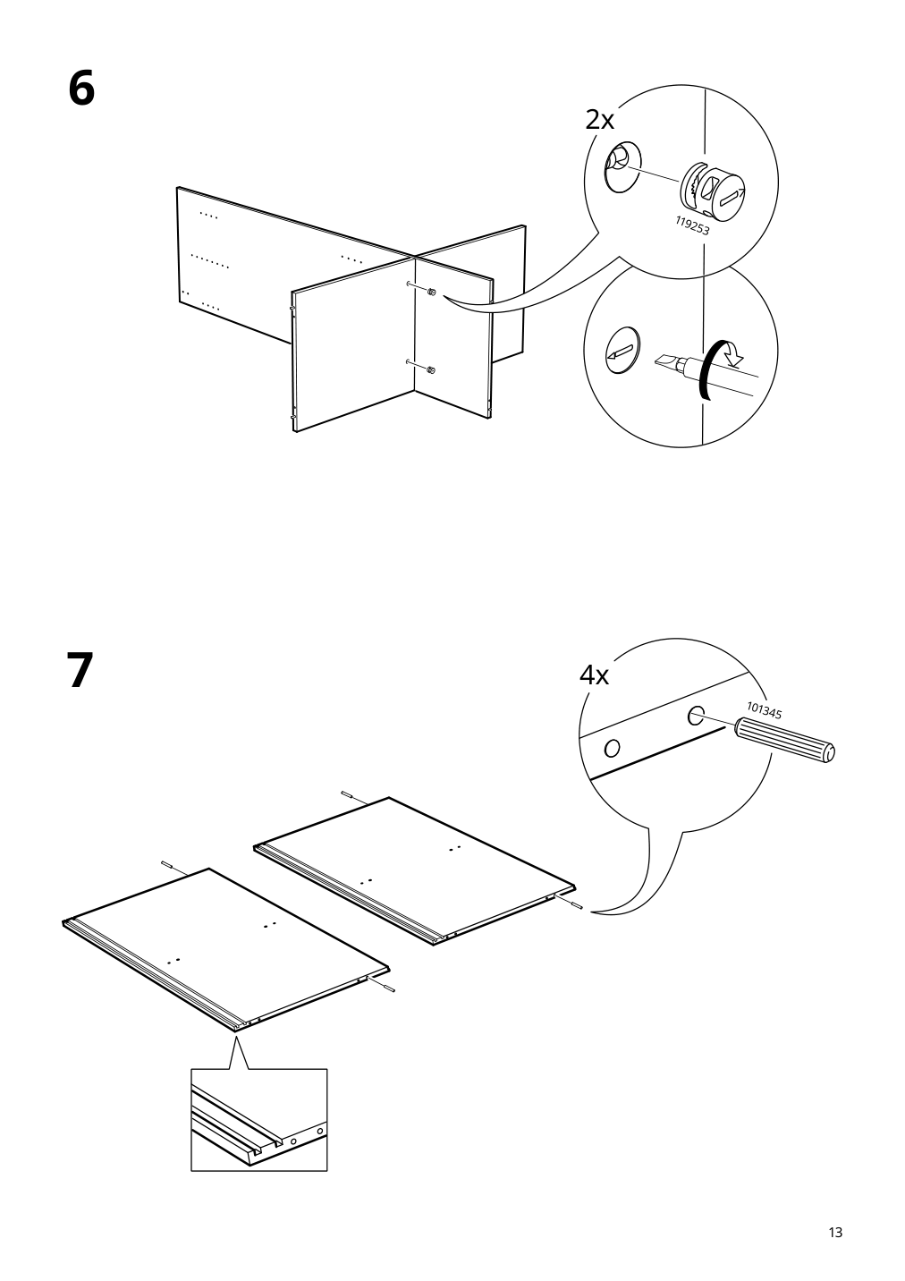 Assembly instructions for IKEA Kleppstad wardrobe with sliding doors white | Page 13 - IKEA KLEPPSTAD wardrobe with sliding doors 904.372.38