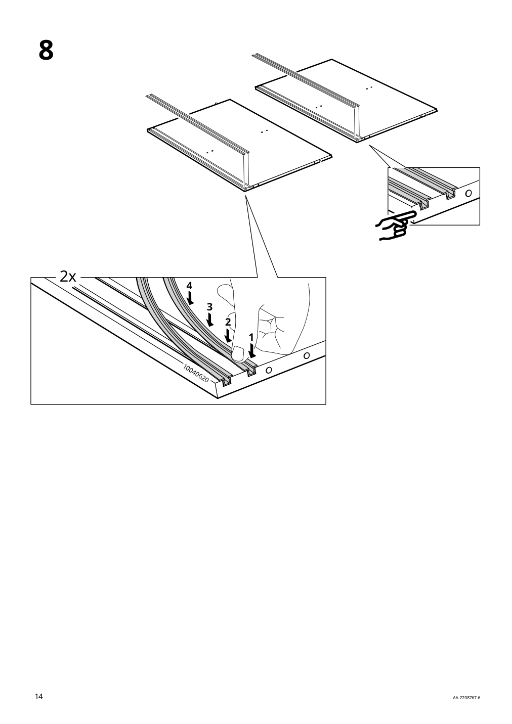 Assembly instructions for IKEA Kleppstad wardrobe with sliding doors white | Page 14 - IKEA KLEPPSTAD wardrobe with sliding doors 904.372.38