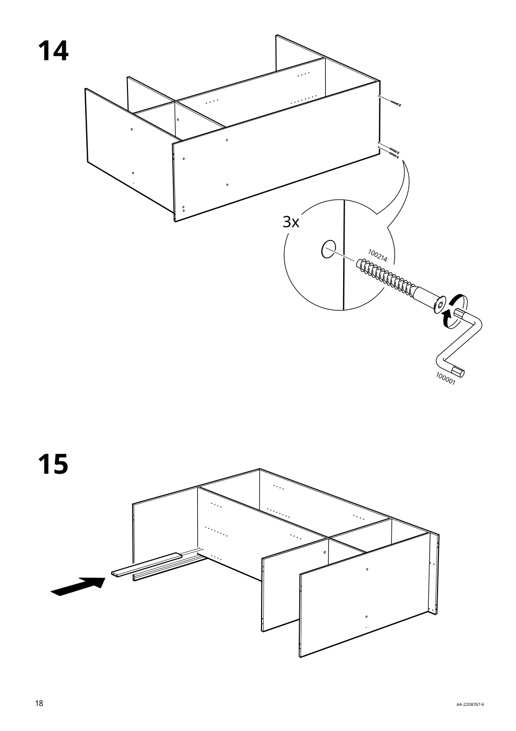 Assembly instructions for IKEA Kleppstad wardrobe with sliding doors white | Page 18 - IKEA KLEPPSTAD wardrobe with sliding doors 904.372.38