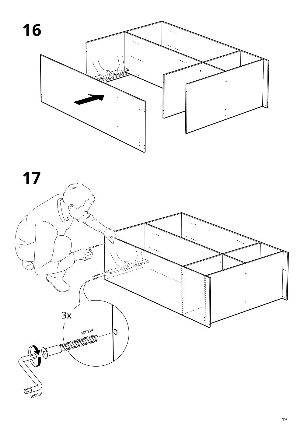 Assembly instructions for IKEA Kleppstad wardrobe with sliding doors white | Page 19 - IKEA KLEPPSTAD wardrobe with sliding doors 904.372.38