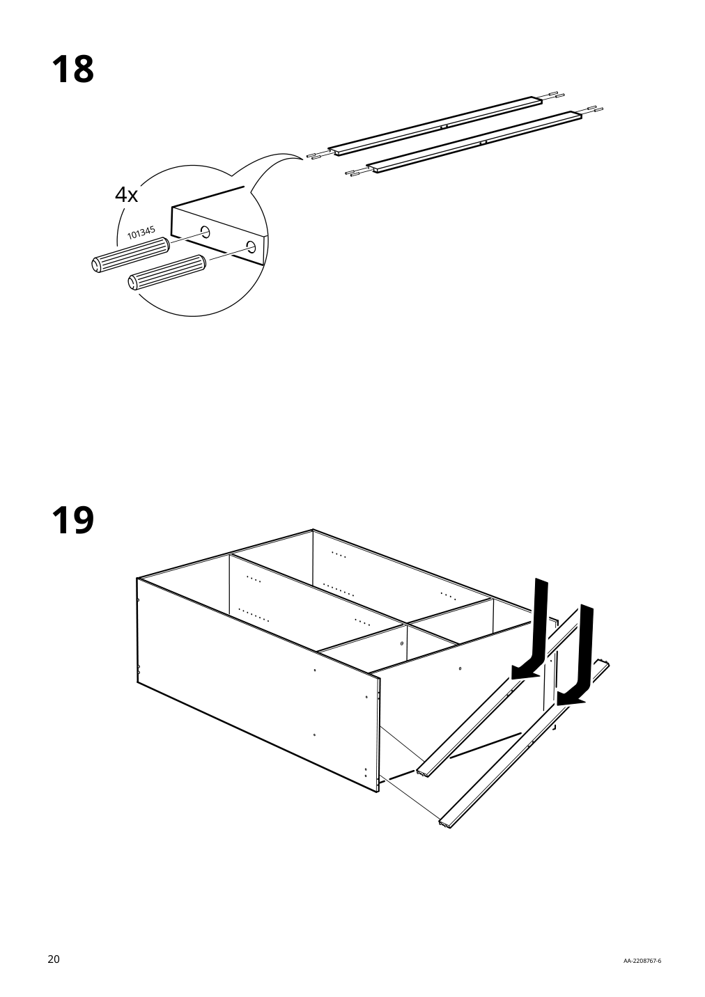 Assembly instructions for IKEA Kleppstad wardrobe with sliding doors white | Page 20 - IKEA KLEPPSTAD wardrobe with sliding doors 904.372.38