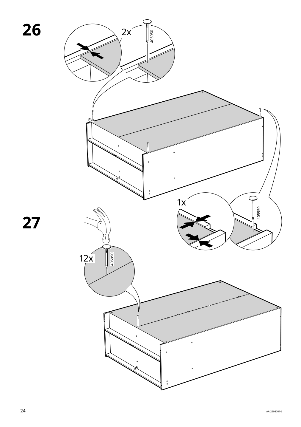 Assembly instructions for IKEA Kleppstad wardrobe with sliding doors white | Page 24 - IKEA KLEPPSTAD wardrobe with sliding doors 904.372.38