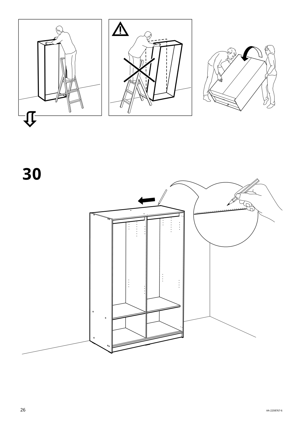 Assembly instructions for IKEA Kleppstad wardrobe with sliding doors white | Page 26 - IKEA KLEPPSTAD wardrobe with sliding doors 904.372.38