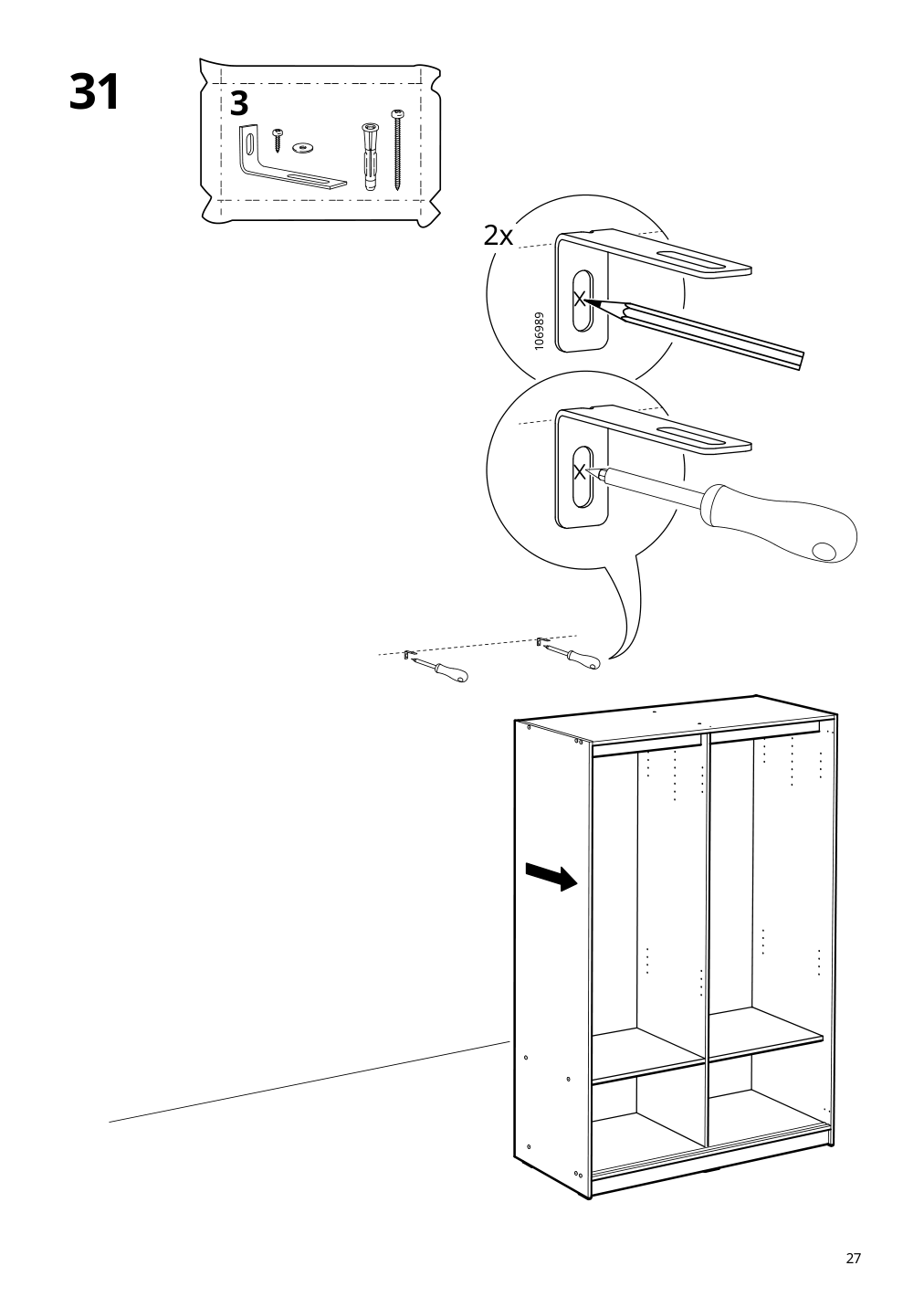 Assembly instructions for IKEA Kleppstad wardrobe with sliding doors white | Page 27 - IKEA KLEPPSTAD wardrobe with sliding doors 904.372.38