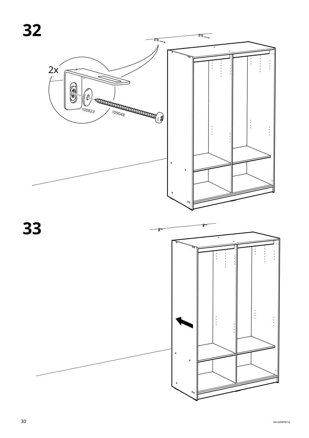 Assembly instructions for IKEA Kleppstad wardrobe with sliding doors white | Page 30 - IKEA KLEPPSTAD wardrobe with sliding doors 904.372.38