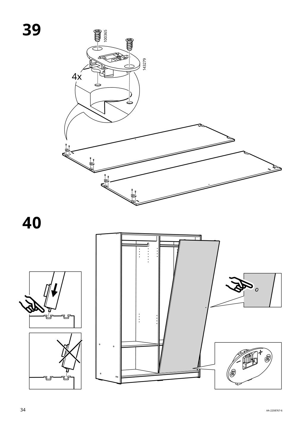 Assembly instructions for IKEA Kleppstad wardrobe with sliding doors white | Page 34 - IKEA KLEPPSTAD wardrobe with sliding doors 904.372.38