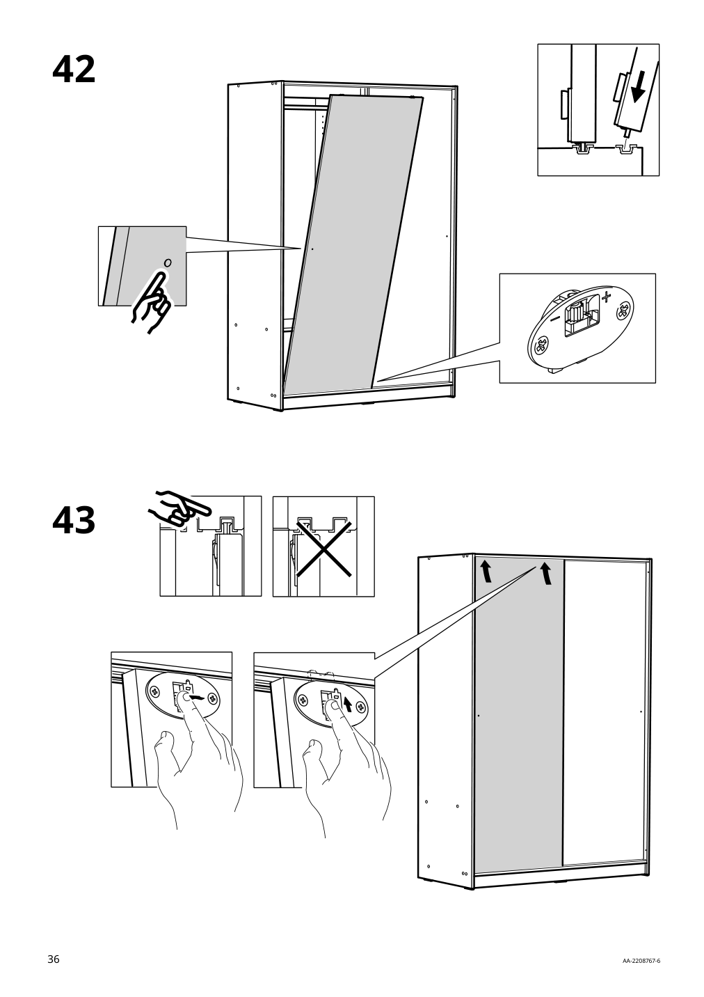 Assembly instructions for IKEA Kleppstad wardrobe with sliding doors white | Page 36 - IKEA KLEPPSTAD wardrobe with sliding doors 904.372.38