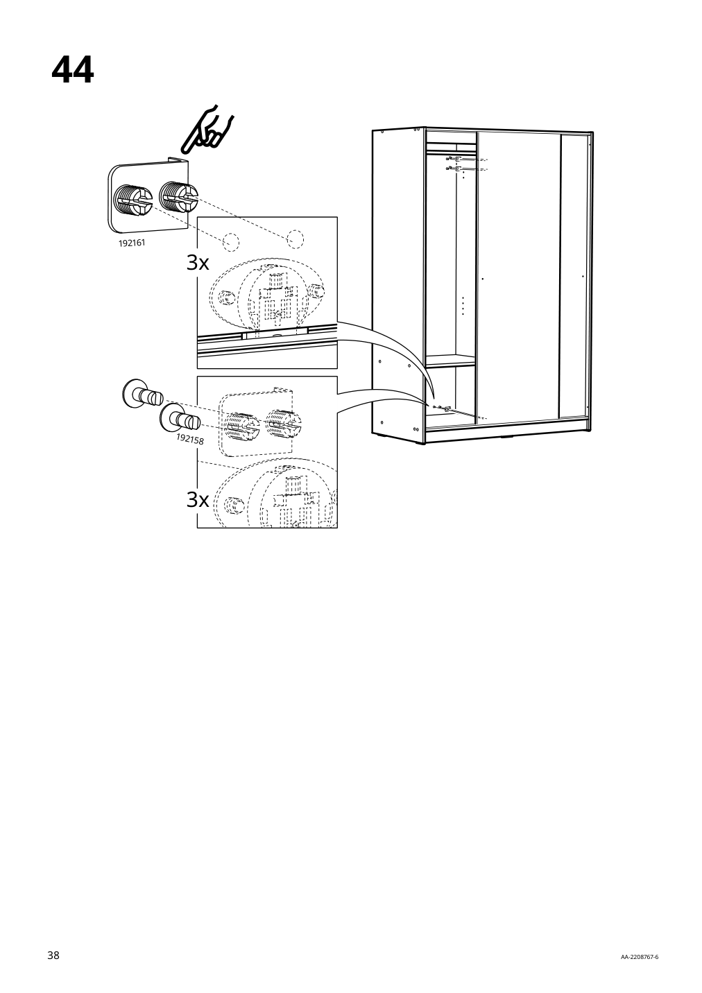 Assembly instructions for IKEA Kleppstad wardrobe with sliding doors white | Page 38 - IKEA KLEPPSTAD wardrobe with sliding doors 904.372.38