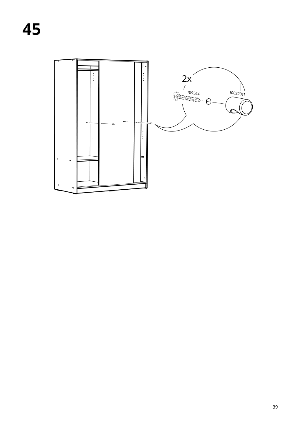 Assembly instructions for IKEA Kleppstad wardrobe with sliding doors white | Page 39 - IKEA KLEPPSTAD wardrobe with sliding doors 904.372.38