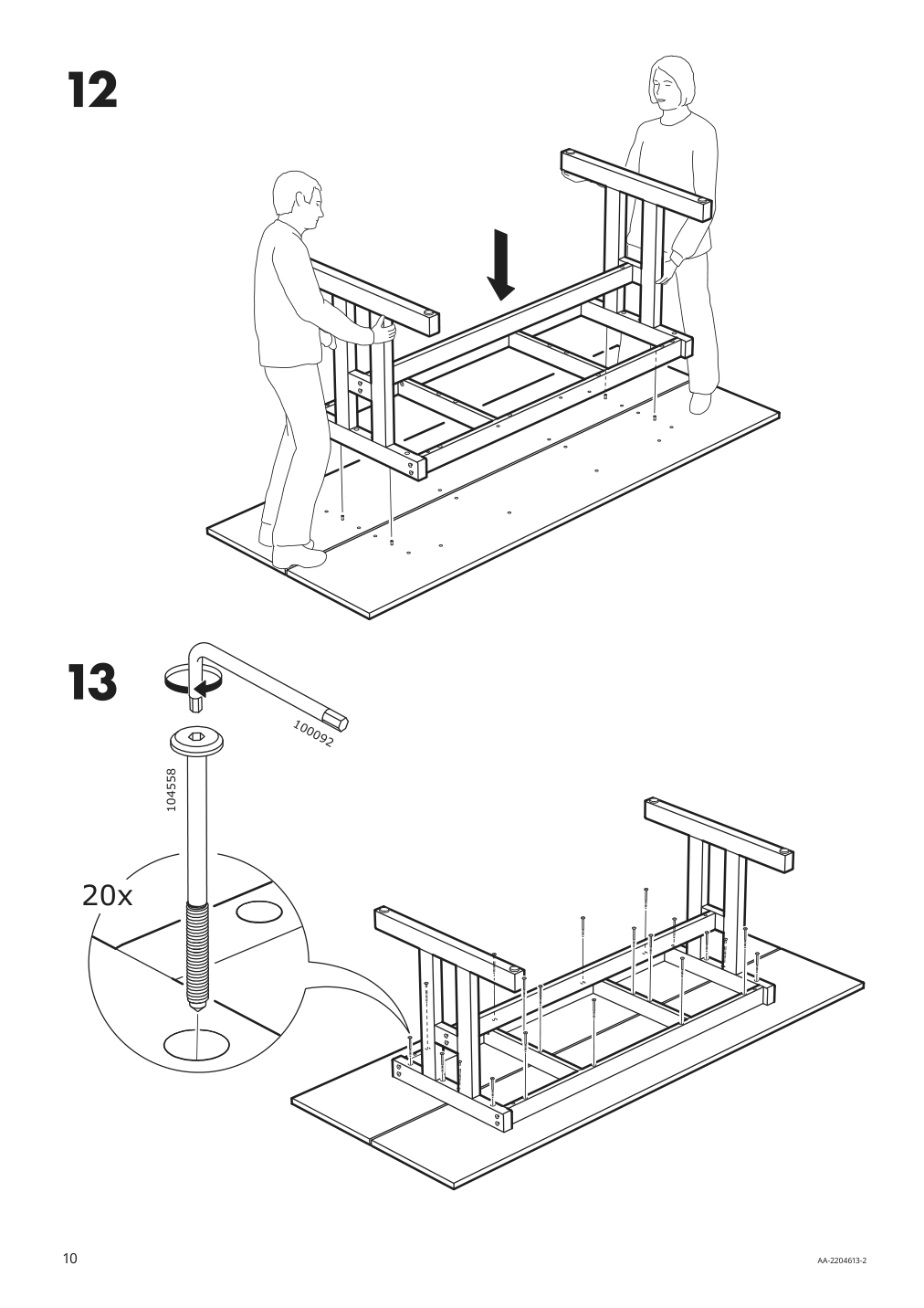 Assembly instructions for IKEA Klimpfjaell dining table gray brown | Page 10 - IKEA KLIMPFJÄLL / NORDVIKEN table and 6 chairs 195.563.77