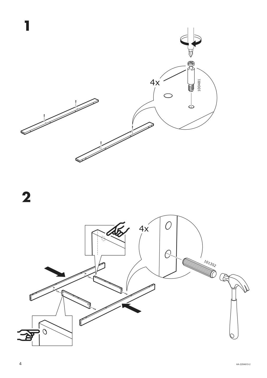 Assembly instructions for IKEA Klimpfjaell dining table gray brown | Page 4 - IKEA KLIMPFJÄLL / NORDVIKEN table and 6 chairs 195.563.77