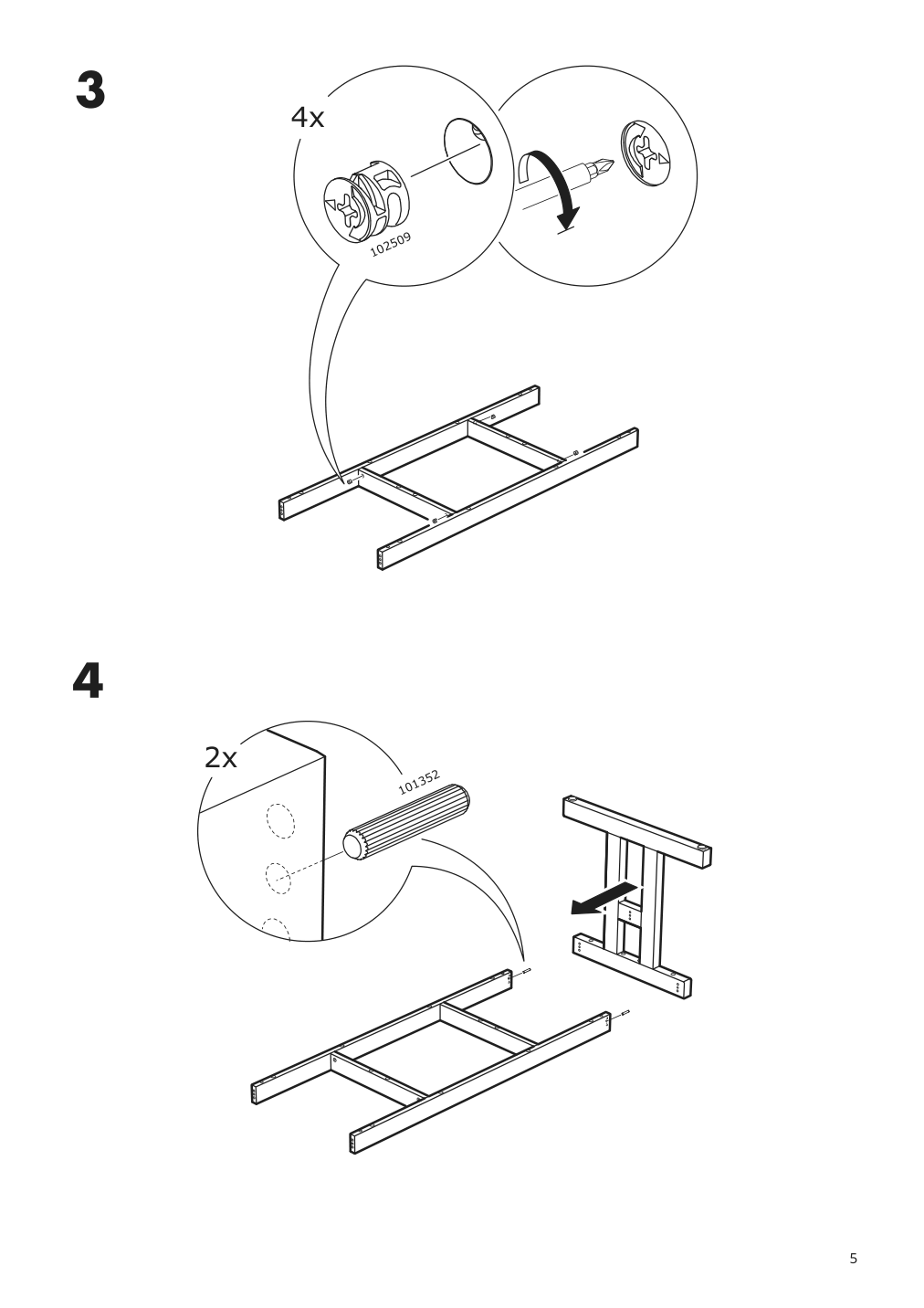 Assembly instructions for IKEA Klimpfjaell dining table gray brown | Page 5 - IKEA KLIMPFJÄLL / NORDVIKEN table and 6 chairs 195.563.77