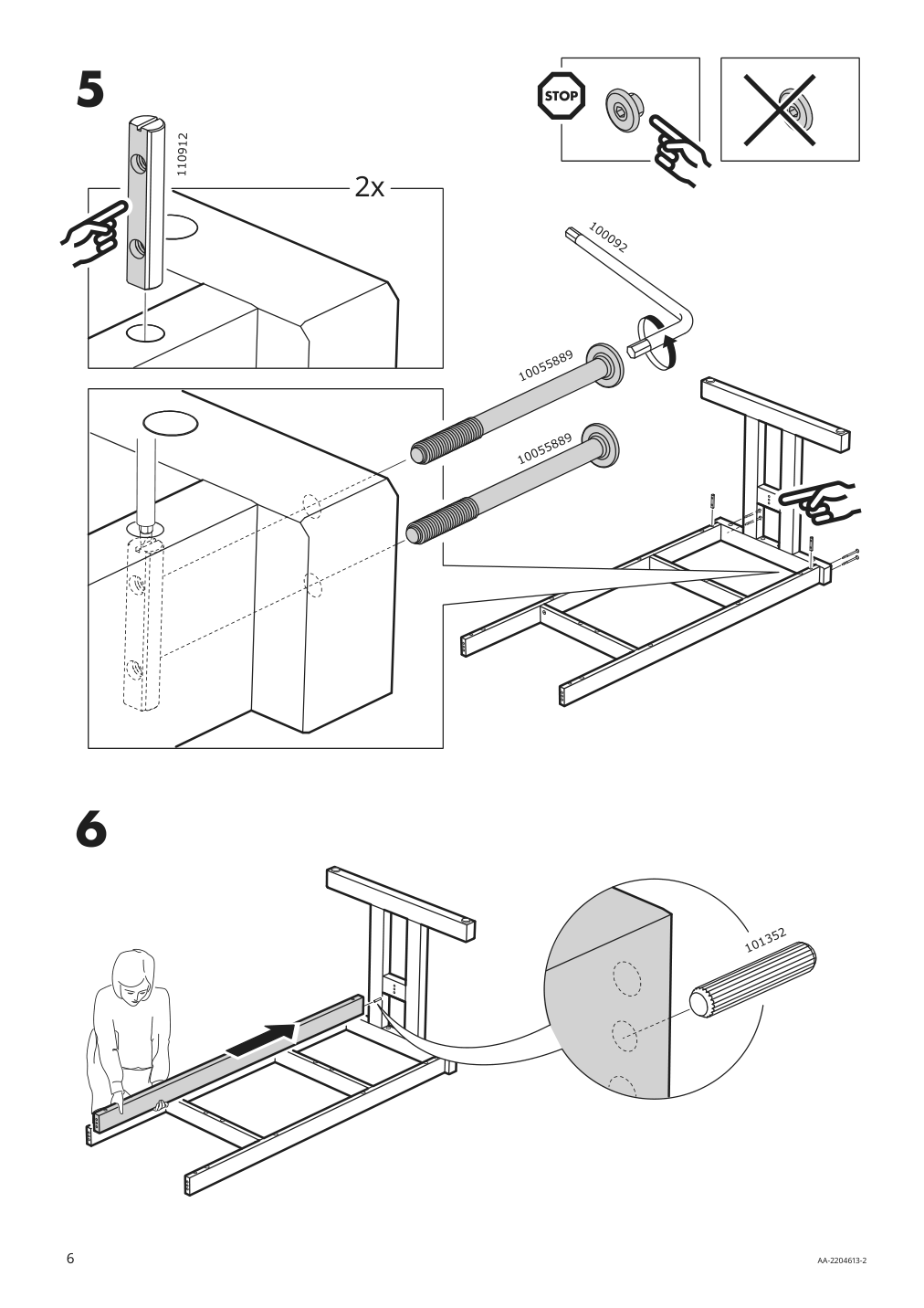 Assembly instructions for IKEA Klimpfjaell dining table gray brown | Page 6 - IKEA KLIMPFJÄLL / NORRARYD table and 6 chairs 994.184.24