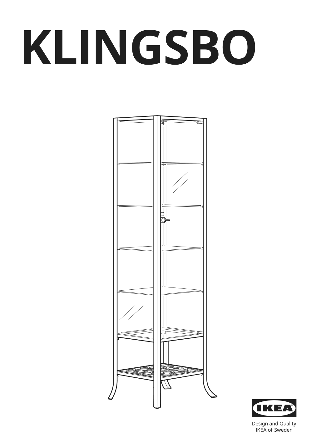 Assembly instructions for IKEA Klingsbo glass door cabinet black clear glass | Page 1 - IKEA KLINGSBO glass-door cabinet 601.285.62