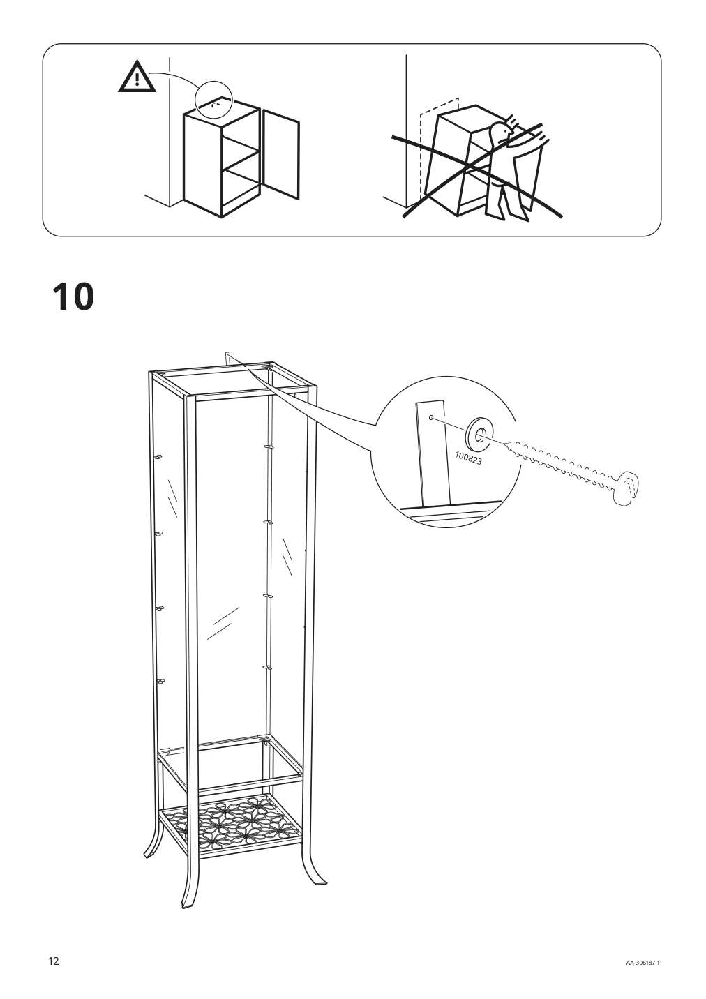 Assembly instructions for IKEA Klingsbo glass door cabinet black clear glass | Page 12 - IKEA KLINGSBO glass-door cabinet 601.285.62