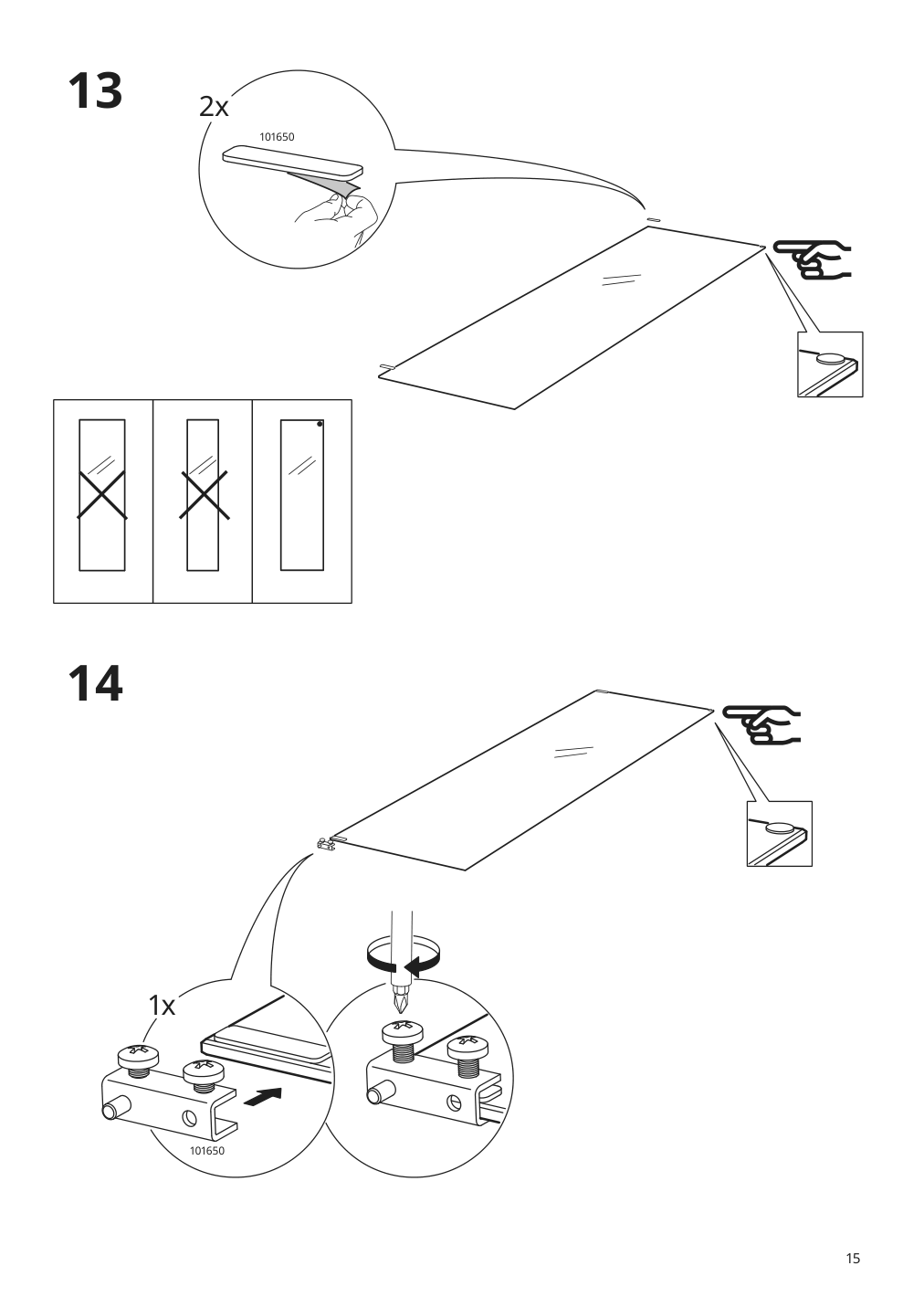 Assembly instructions for IKEA Klingsbo glass door cabinet black clear glass | Page 15 - IKEA KLINGSBO glass-door cabinet 601.285.62