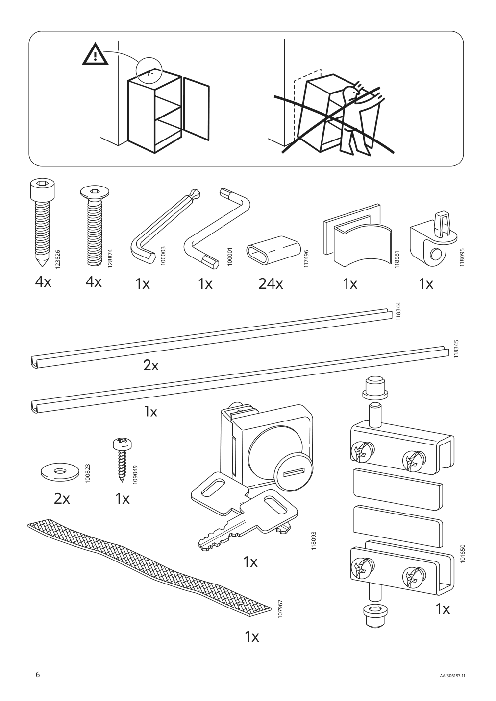 Assembly instructions for IKEA Klingsbo glass door cabinet black clear glass | Page 6 - IKEA KLINGSBO glass-door cabinet 601.285.62