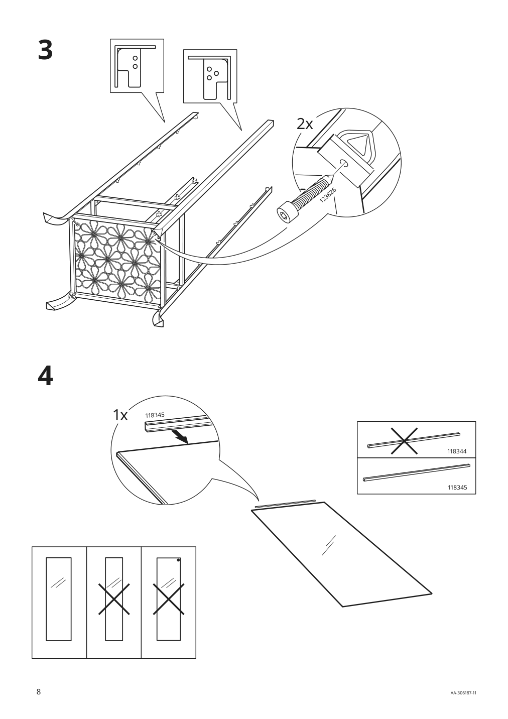 Assembly instructions for IKEA Klingsbo glass door cabinet black clear glass | Page 8 - IKEA KLINGSBO glass-door cabinet 601.285.62