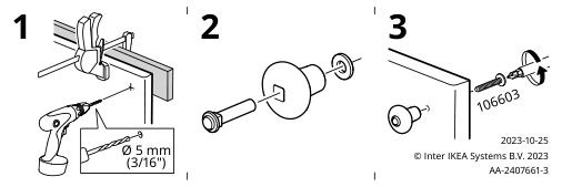 Assembly instructions for IKEA Klingstorp knob black chrome plated | Page 2 - IKEA KLINGSTORP knob 305.652.81