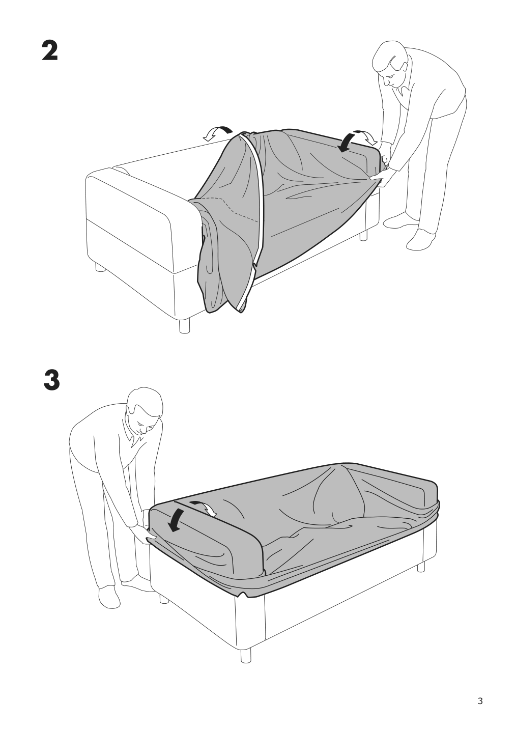 Assembly instructions for IKEA Klippan cover for loveseat mattsbo multicolor | Page 3 - IKEA KLIPPAN cover for loveseat 604.256.23