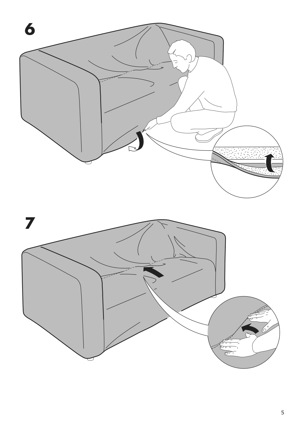 Assembly instructions for IKEA Klippan cover for loveseat mattsbo multicolor | Page 5 - IKEA KLIPPAN cover for loveseat 604.256.23