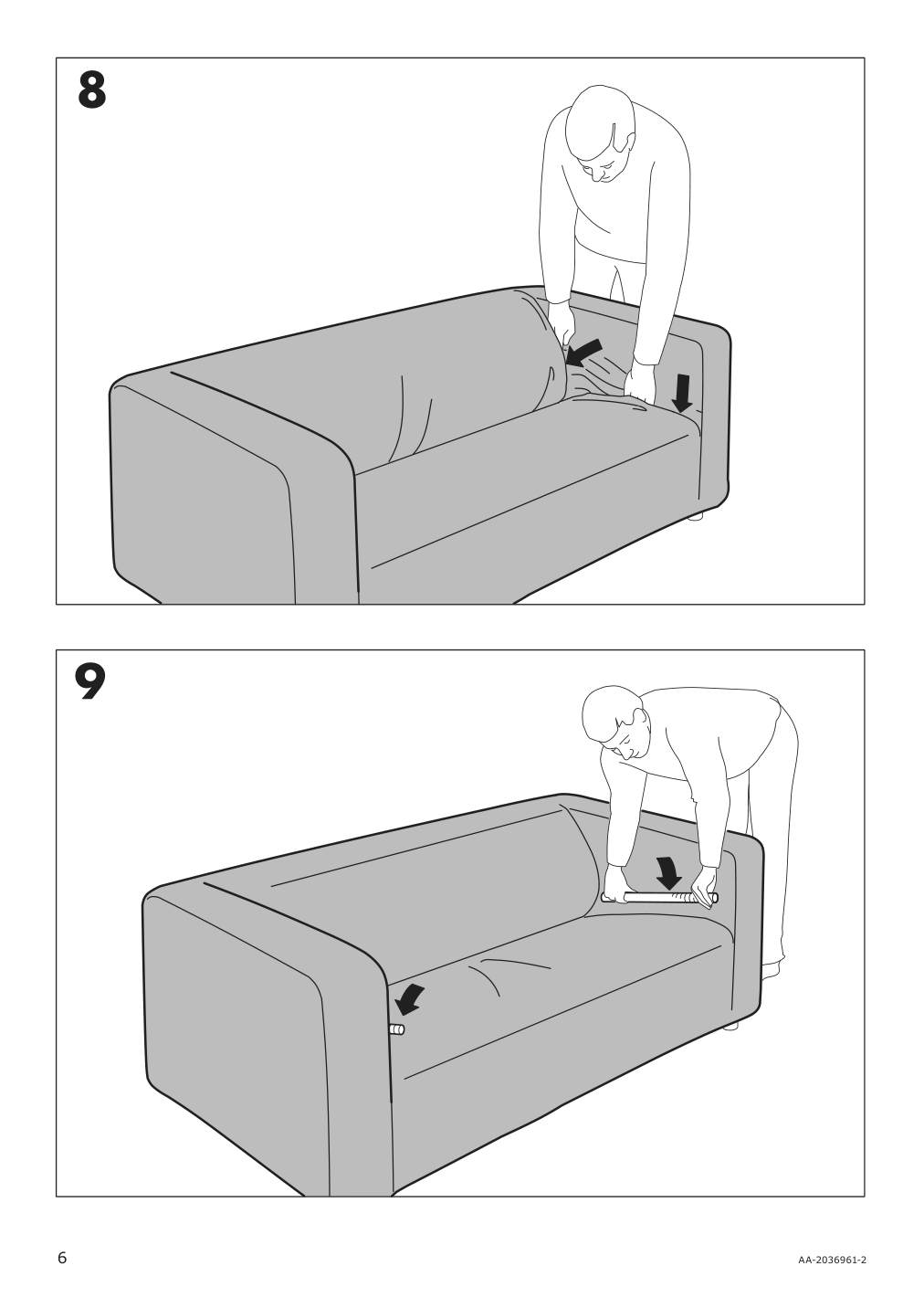 Assembly instructions for IKEA Klippan cover for loveseat mattsbo multicolor | Page 6 - IKEA KLIPPAN cover for loveseat 604.256.23