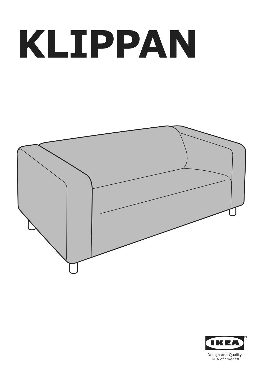 Assembly instructions for IKEA Klippan cover for loveseat vansbro black | Page 1 - IKEA KLIPPAN cover for loveseat 105.523.07