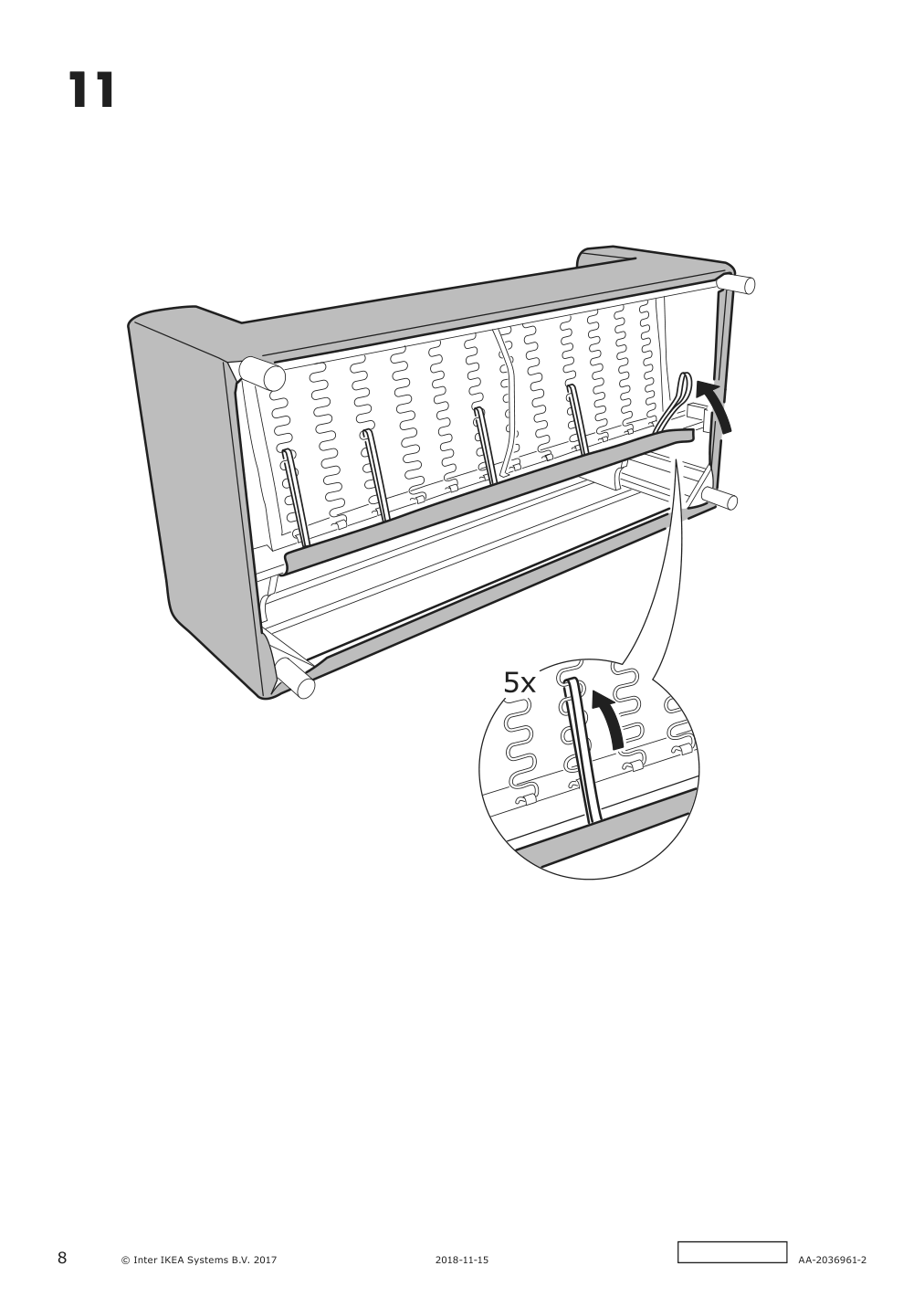 Assembly instructions for IKEA Klippan cover for loveseat vansbro black | Page 8 - IKEA KLIPPAN cover for loveseat 105.523.07