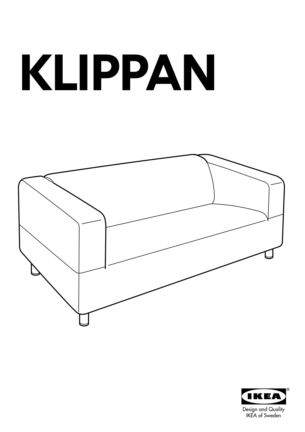 Assembly instructions for IKEA Klippan loveseat frame lining cloth | Page 1 - IKEA KLIPPAN loveseat 790.106.14