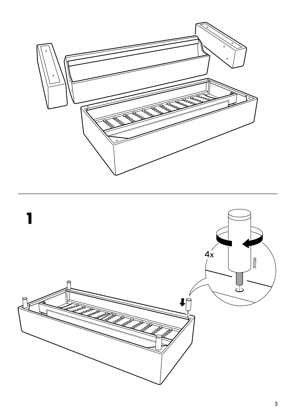 Assembly instructions for IKEA Klippan loveseat frame lining cloth | Page 3 - IKEA KLIPPAN loveseat 790.106.14