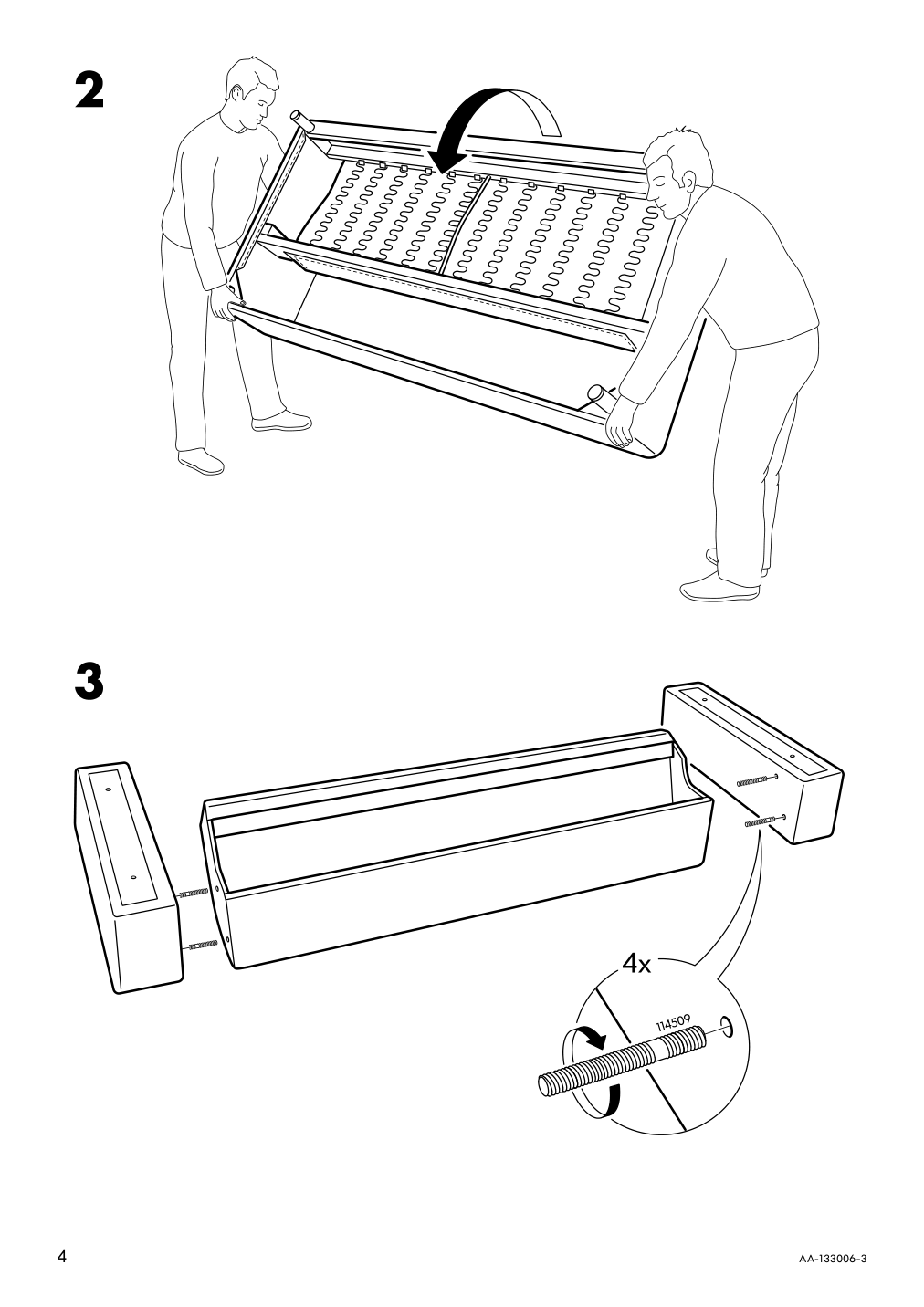 Assembly instructions for IKEA Klippan loveseat frame lining cloth | Page 4 - IKEA KLIPPAN loveseat 790.106.14